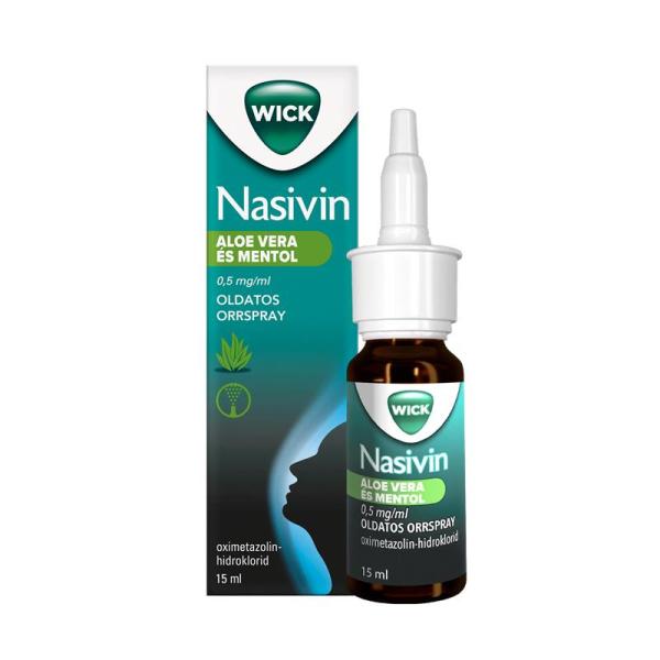 Nasivin Aloe Vera és Mentol 0,5 mg/ml oldatos orrspray 15 ml