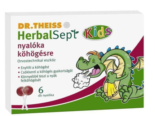 Dr. Theiss HerbalSept nyalóka köhögésre 6 db - málna ízesítésű
